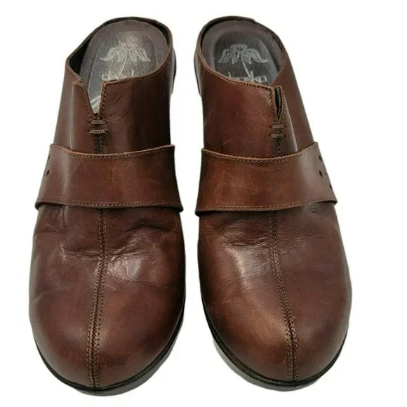 Dansko Women's Brown Leather Slip On Wedge Mules Euro Size 40 US Size 9.5 - Picture 6 of 7